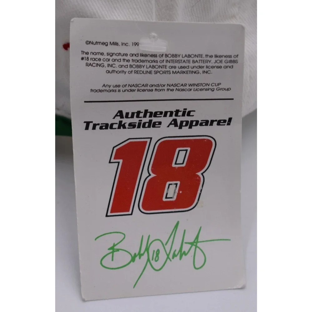 Vtg 1996 NASCAR Bobby Labonte #18 Hat Cap - White & Black - Chase Authentics
